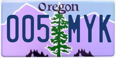 OR license plate 005MYK