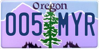 OR license plate 005MYR