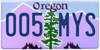 OR license plate 005MYS