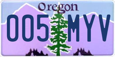 OR license plate 005MYV