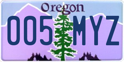 OR license plate 005MYZ