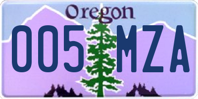 OR license plate 005MZA