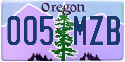 OR license plate 005MZB