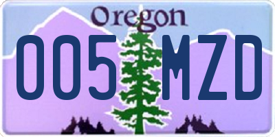 OR license plate 005MZD