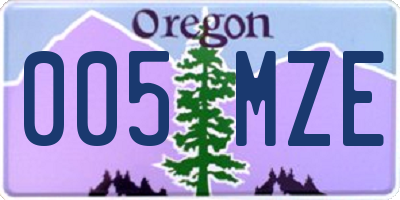 OR license plate 005MZE