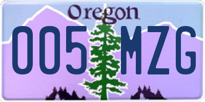 OR license plate 005MZG