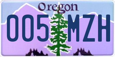 OR license plate 005MZH