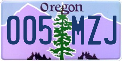 OR license plate 005MZJ