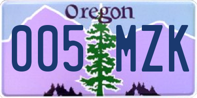 OR license plate 005MZK