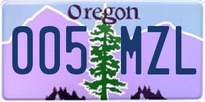 OR license plate 005MZL