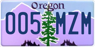 OR license plate 005MZM
