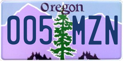 OR license plate 005MZN