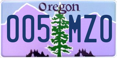 OR license plate 005MZO