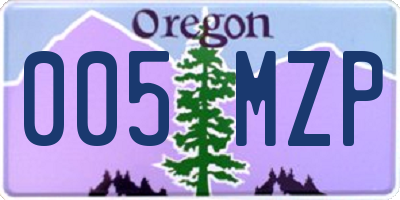 OR license plate 005MZP