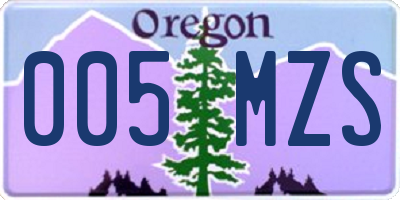 OR license plate 005MZS