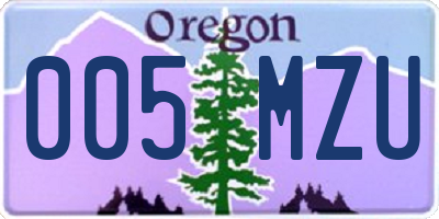 OR license plate 005MZU