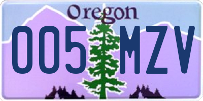 OR license plate 005MZV