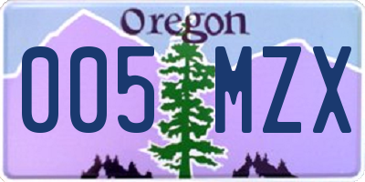 OR license plate 005MZX
