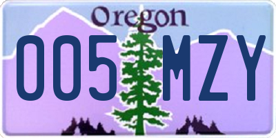 OR license plate 005MZY