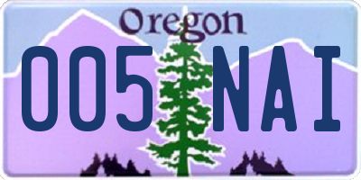 OR license plate 005NAI