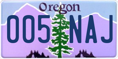 OR license plate 005NAJ