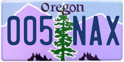 OR license plate 005NAX