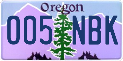 OR license plate 005NBK