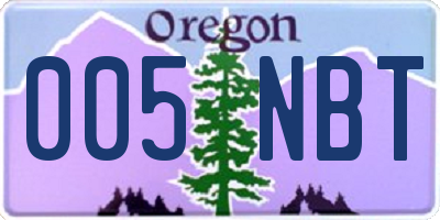 OR license plate 005NBT