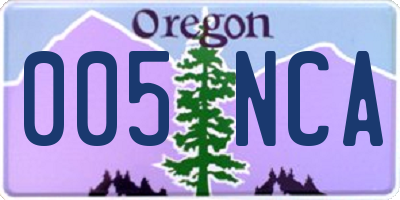 OR license plate 005NCA