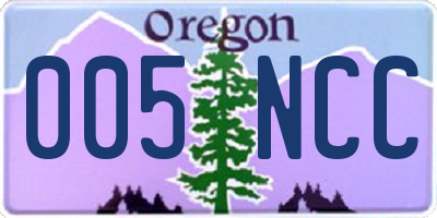 OR license plate 005NCC