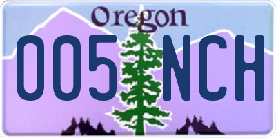 OR license plate 005NCH