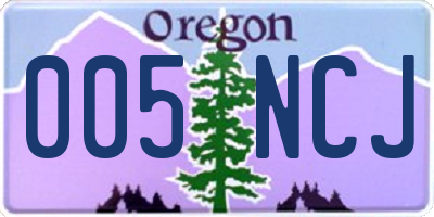 OR license plate 005NCJ