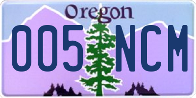OR license plate 005NCM