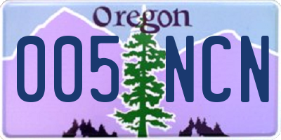 OR license plate 005NCN