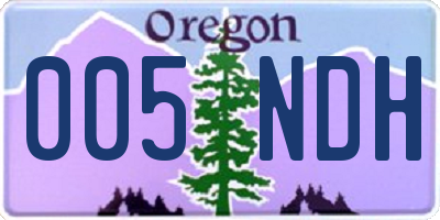 OR license plate 005NDH