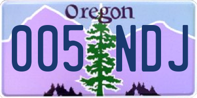 OR license plate 005NDJ