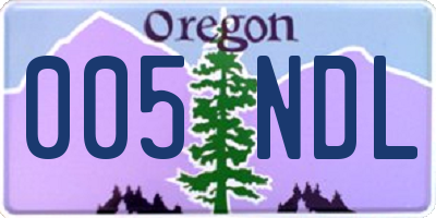 OR license plate 005NDL