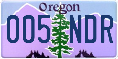 OR license plate 005NDR