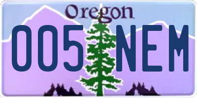 OR license plate 005NEM