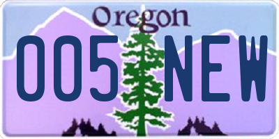 OR license plate 005NEW