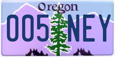 OR license plate 005NEY