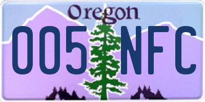 OR license plate 005NFC