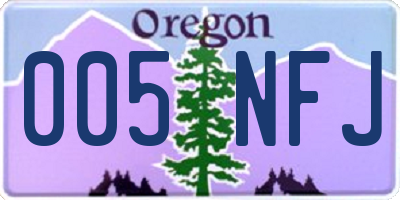 OR license plate 005NFJ