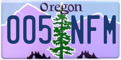 OR license plate 005NFM