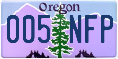 OR license plate 005NFP