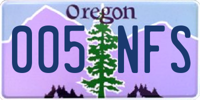 OR license plate 005NFS