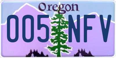 OR license plate 005NFV