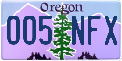 OR license plate 005NFX