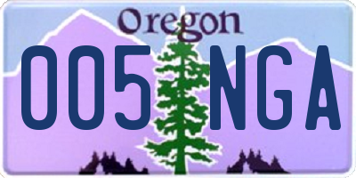 OR license plate 005NGA