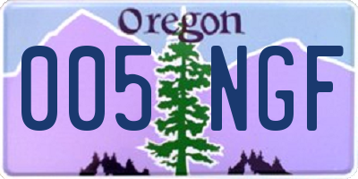 OR license plate 005NGF